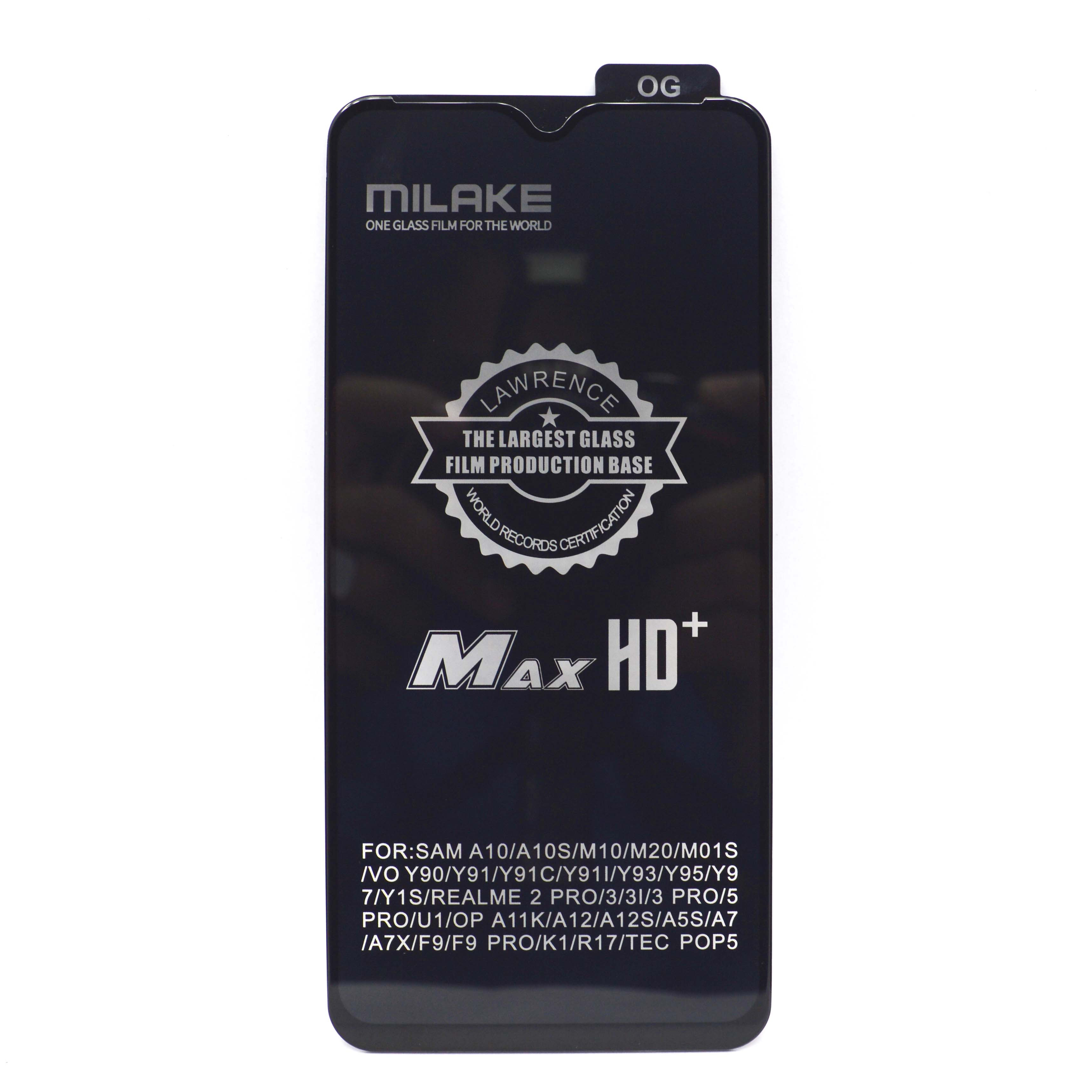 Milake 9H Super Hardness Max HD Temper Glass For Samsung m20 Vivo Y90 Y95 Y97 Y1s Realme 5 pro U10 pro A12s A5s A7 A7X F9 F9 pro